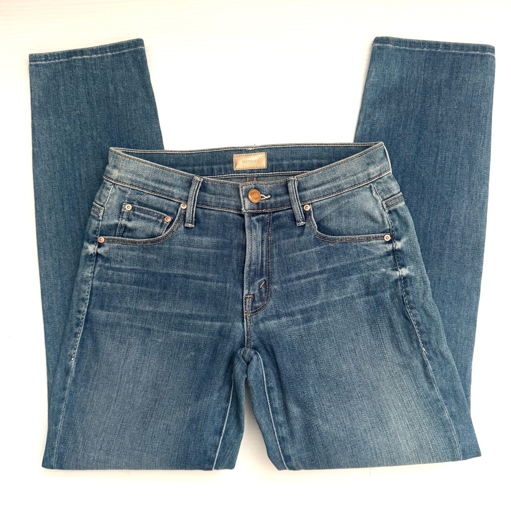 MOTHER Skinny Not Skinny Jeans In Blue Skies Tomorrow Size 24 - Picture 4 of 8